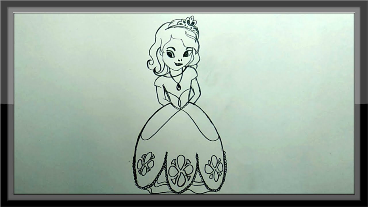 Pencil Drawing - Disney Sofia Drawing For Kids Easy - YouTube