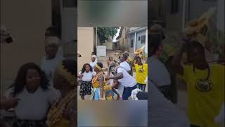 African American King in Ghana Celebrating  and Dancing with The People of Elmina