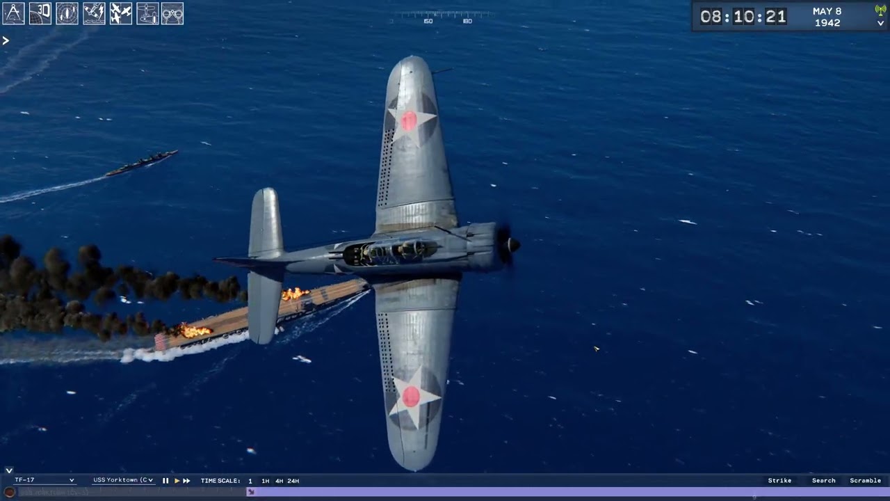 Dive Bombing on Shokaku in Coral Sea - Task Force Admiral