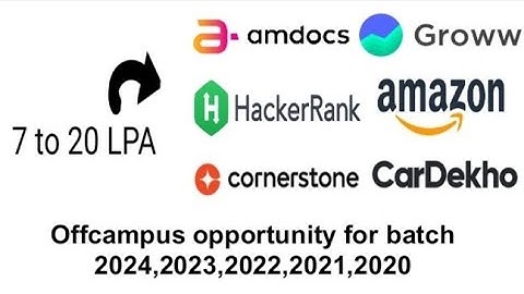 Offcampus drive for SDE and Internships roles of 2024 | 2023 | 2022 | 2021 | 2020 Batch