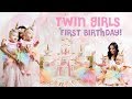 TWIN GIRLS FIRST BIRTHDAY! UNICORN PARTY VLOG!🎂💕