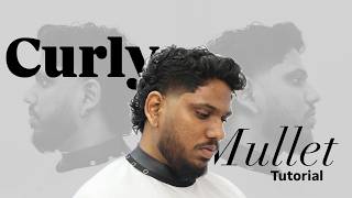 How to Cut Curly hair tutorial/ Mullet style Part 1 #barber #hairtutorial #mullethaircut #hairstyle