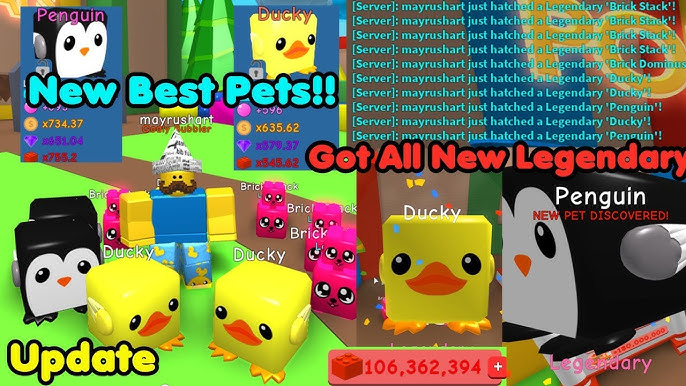 I Got Shiny Penguin & Shiny Ducky! New Best Pets - Bubble Gum Simulator -  Youtube