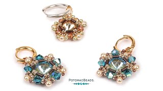 Crystal Quin Bezel Earring Tutorial - DIY Jewelry Making Tutorial by PotomacBeads