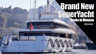 The Brand New SuperYacht Najiba docking in Monaco!