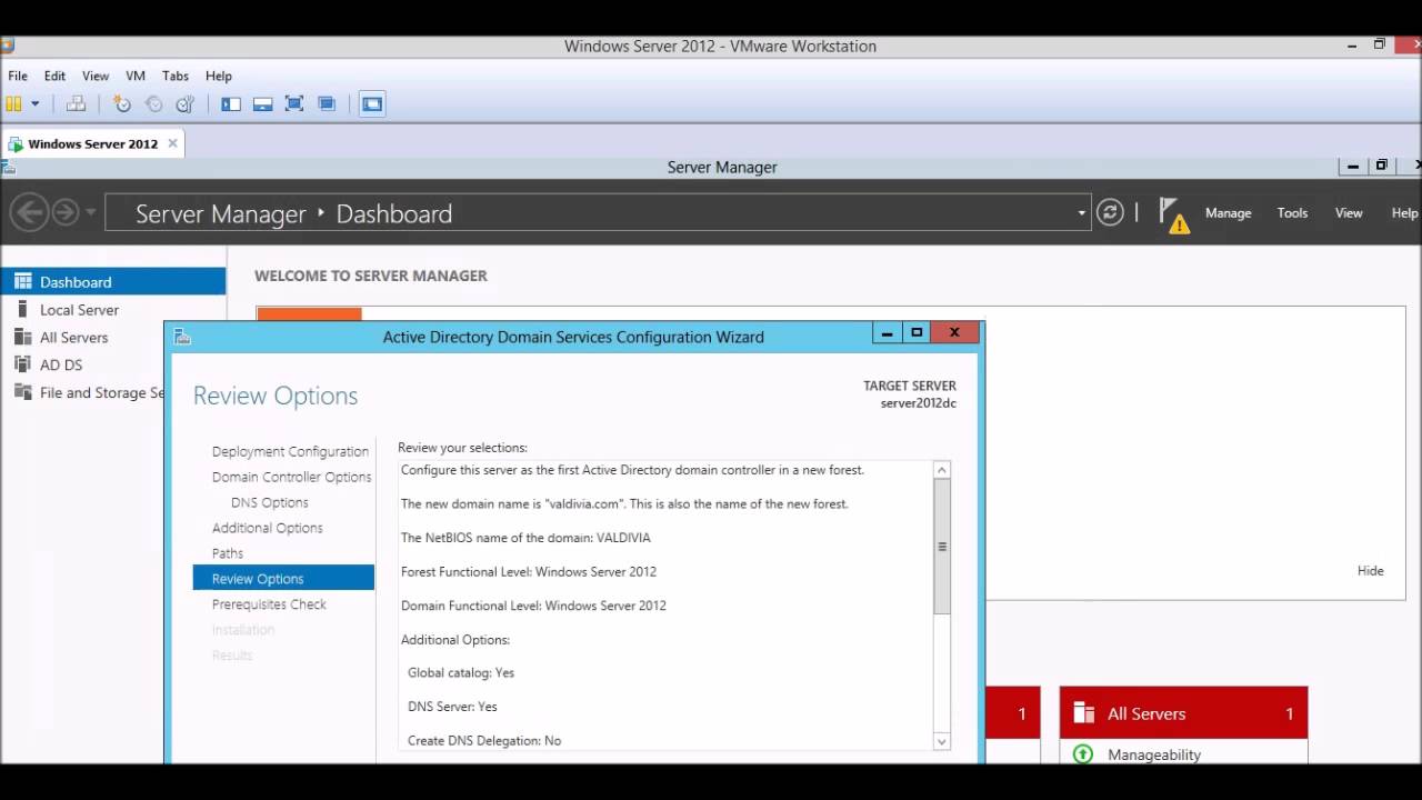 Creacion de Dominio en Windows Server 2012 - YouTube