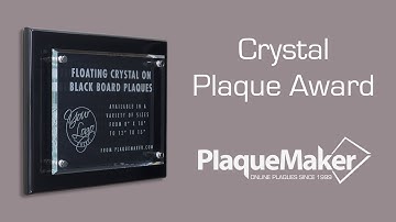 Crystal Plaque Award on Black Piano Finish Board - PlaqueMaker.com