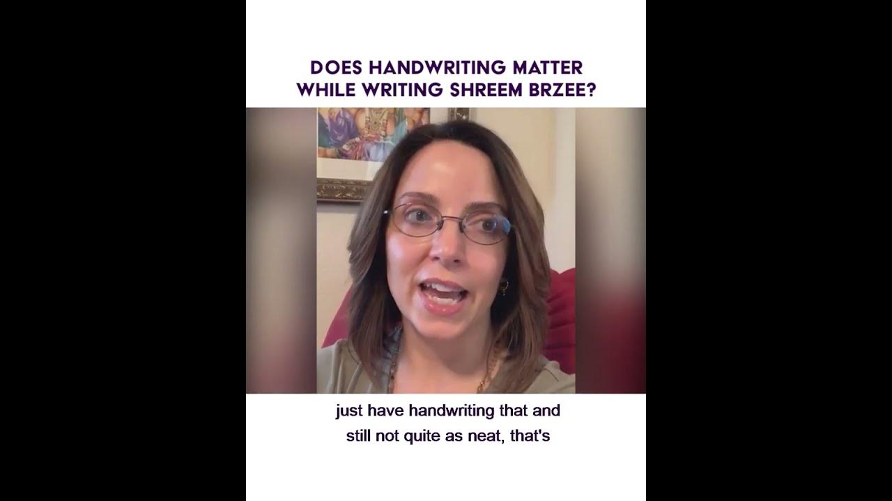 Does handwriting matter while writing shreem brzee youtube