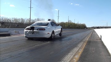 Joel Grannas Supra - wheel spinning inside tire 1.29 sixty foot