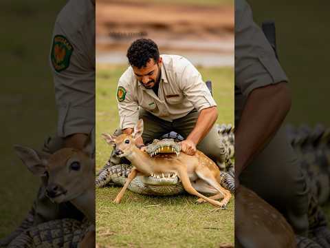 Park Ranger Saves Doe From Crocodile's jaws! #rescue #wildlife #animals