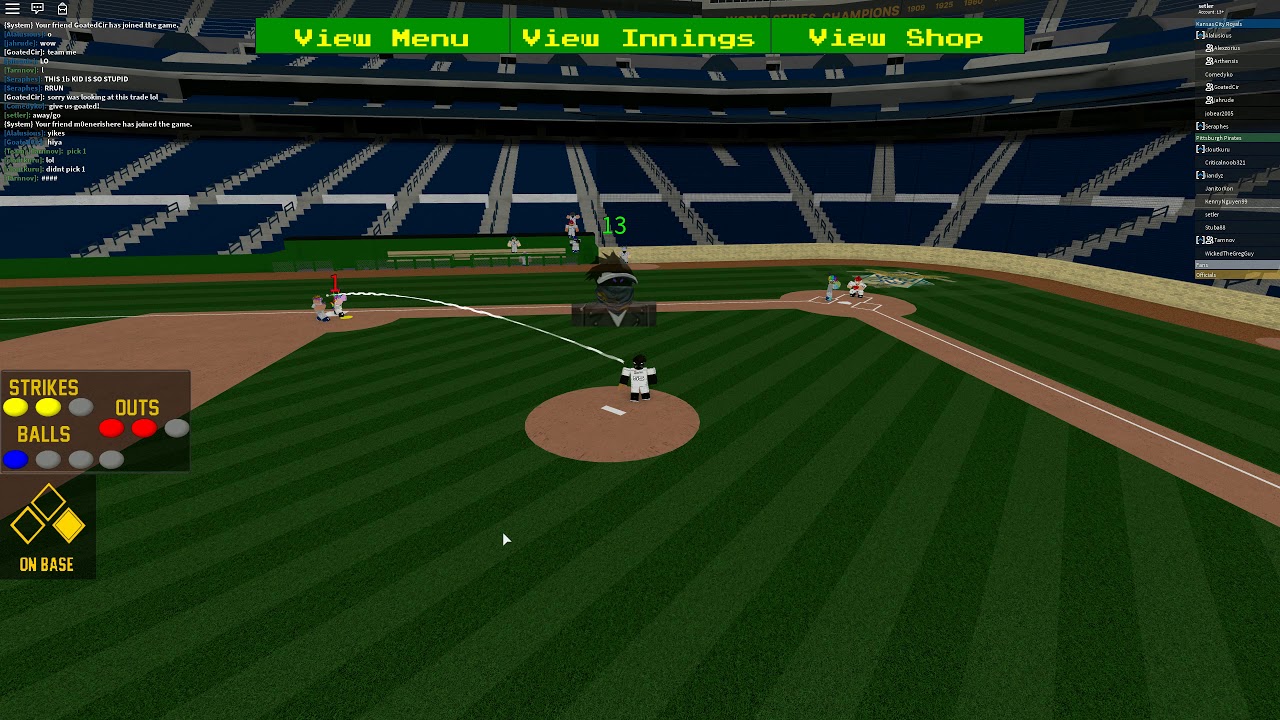 Pickoff play hcbb 9v9 roblox youtube