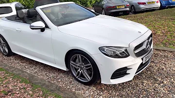 2018/18 Alpine White Mercedes Benz E220d AMG Line Convertible Air Scarf 360 Camera Sat Nav ULEZ FREE