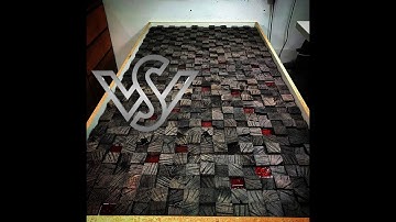 Bog oak cube dining table with epoxy resin river table