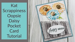 Easy Stenciled Oopsie Daisy Pocket Card @KatScrappinessCrafts DT Project