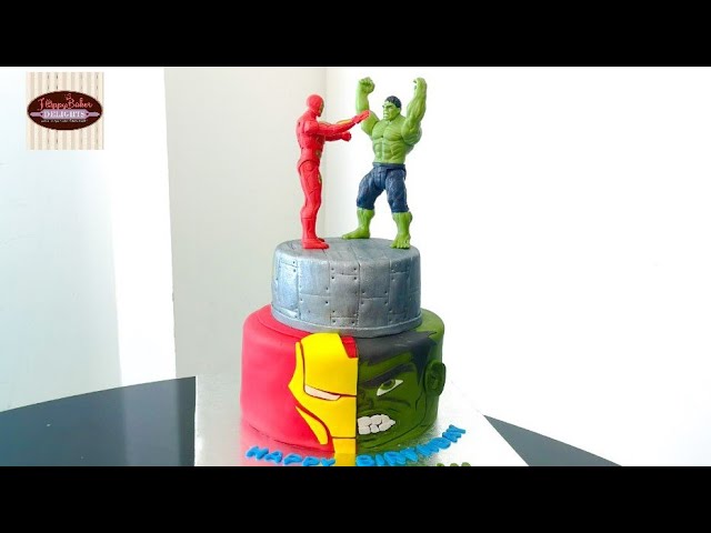 Iron Man And Incredible Hulk Cake A Decorating Tutorial Bakersdelight Youtube