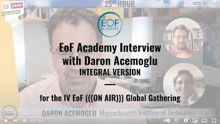 EoF Academy interview. 'Technology & Inequality' with Daron Acemoglu, MIT Boston
