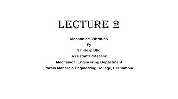 Mechanical Vibration @Lecture 2