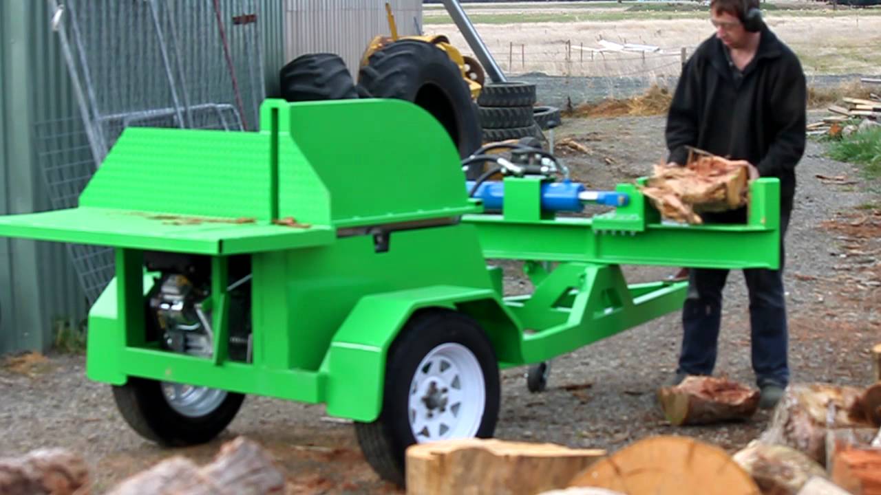beaver equipment saw bench with log splitter - youtube