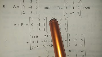 Addition and Subtraction of Matrix Class 12, Addition Subtraction of Matrix by math class channel