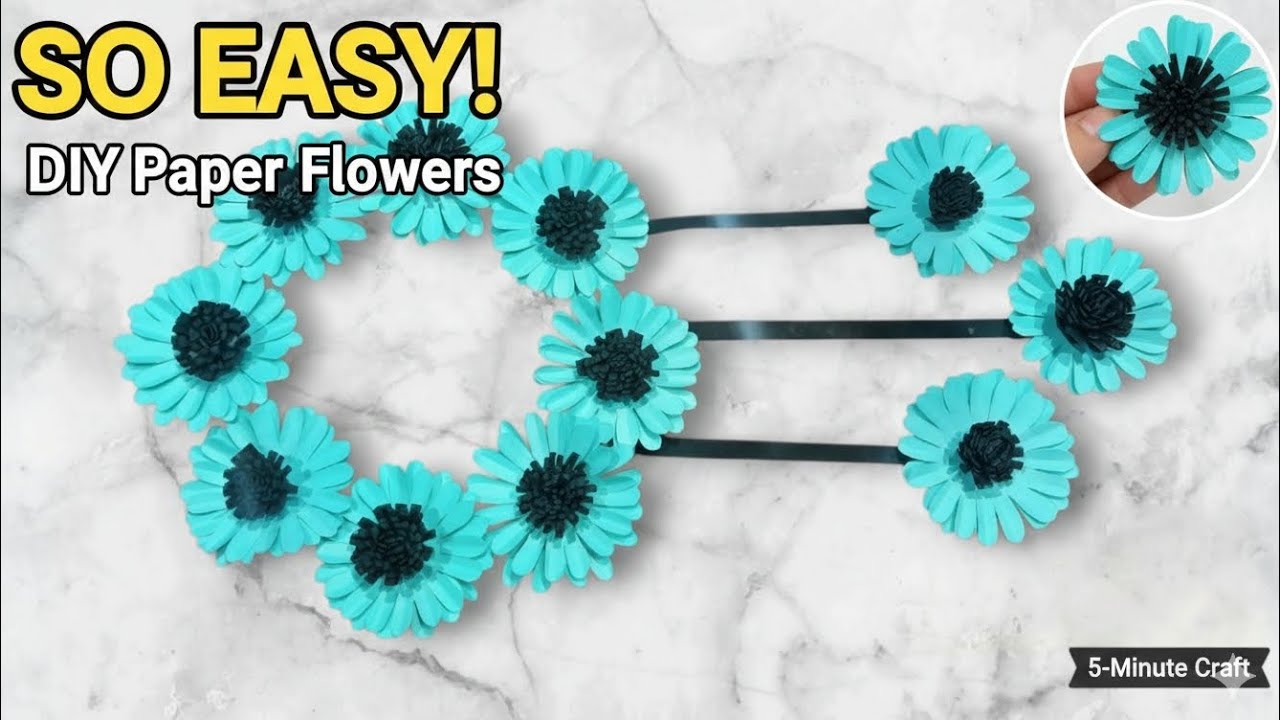 How To Make 3D Paper Flower Craft | step By Step Tutorial 🌼 - YouTube