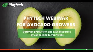 Phytech for Avocado growers Webinar hosted By Mark Heyward