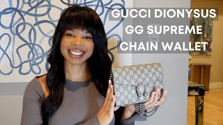 GUCCI DIONYSUS SUPREME CHAIN WALLET // review, what fits inside + 5 year update
