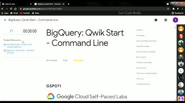 BigQuery: Qwik Start - Command Line [GSP071] | Qwiklabs | Google Cloud Platform | Let