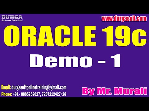 ORACLE 19c tutorials || Demo - 1 || by Mr. Murali On 06-03-2023 @10AM IST