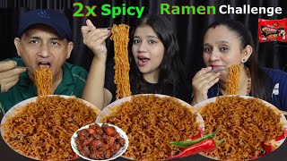 2X SPICY KOREAN RAMEN CHALLENGE @BudaBudiVlogs