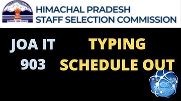 HPSSC JOA 903 TYPING SCHEDULE OUT #joa903typingschedule #joa903 #hpssc #hpsscpaper #typing
