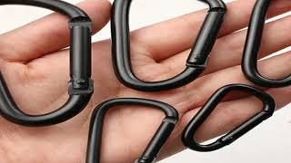 3 Pcs Black Aluminum Alloy D Carabiner Outdoor Spring Snap Clip Water Bottle Hooks Keychain Outdoor