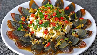 涼拌皮蛋豆腐，很多人第一步就做錯了，大廚教你一招，鮮香開胃 The best recipe for cold preserved egg and tofu, tasty and appetizing