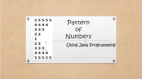 Pattern of Numbers in Java Programming Language (Pattern18)