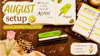   🌷 How I Set Up My August Bullet Journal  & planner  🥝 | Cozy Reset 🤍