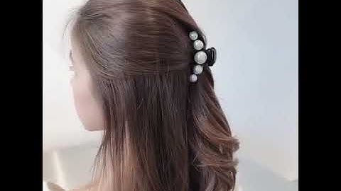 Set 5 kẹp tóc, dây buộc tóc đính ngọc trai sang trọng KT28