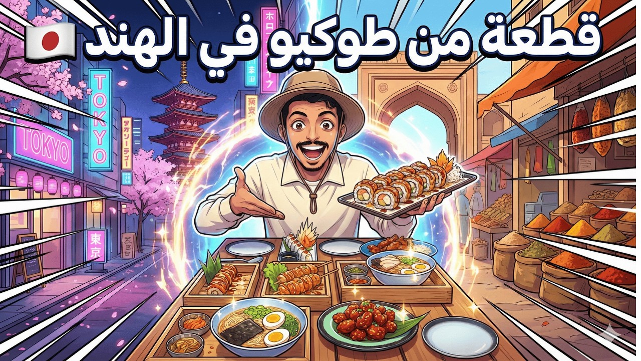 تجربة الأكل الياباني في الهند 🇯🇵🇮🇳 توقعت شي ولقيت شي ثاني!