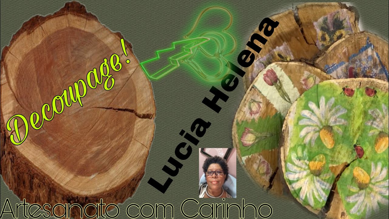 Decoupage em madeira.