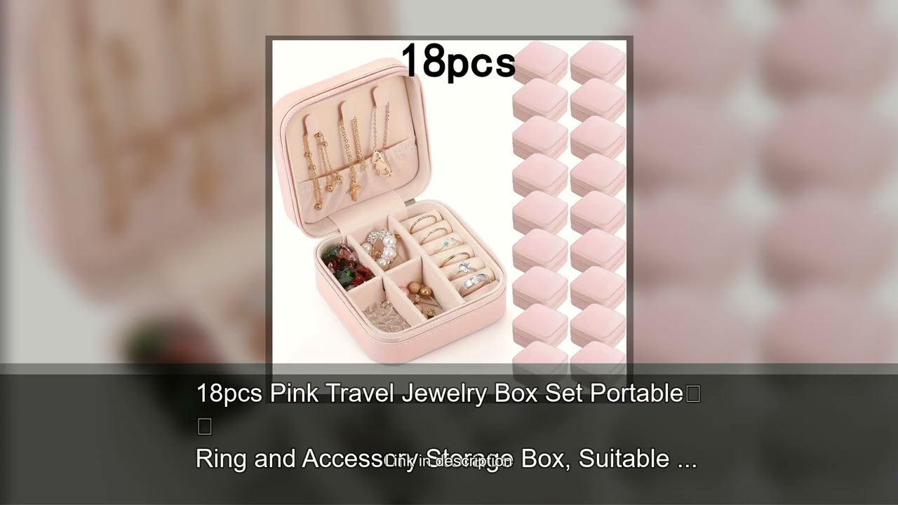 18pcs Pink Travel Jewelry Box Set Portable Ring and Accessory Storage Box, Suitable for Wedding