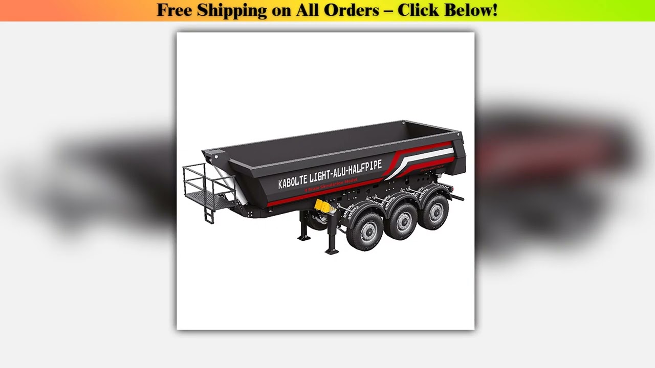 Kabolite 1/14 Metal Remote Control 3Axles Electric Lifting Semi RC Trailer Dumper for Toys RC