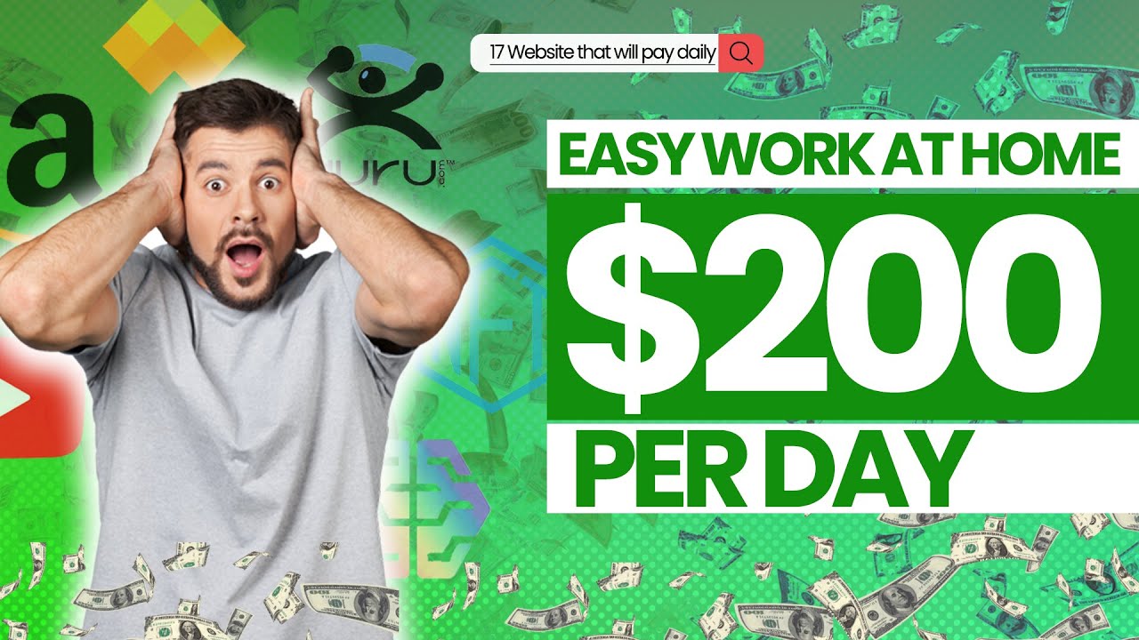 17 Easy Work From Home Websites That Will Pay You Within 24 Hours EVERY 17 easy work from home websites that will pay you within 24 hours every