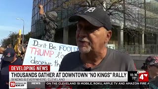 Thousands gather in downtown Cleveland for 'No Kings' rally