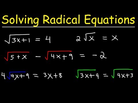 تصویری: حل معادلات رادیکال چیست؟
