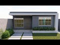 #01 Casa 2 quartos Planta em 3D 60m² baixo custo.