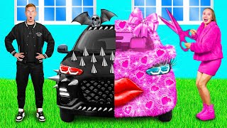 Pembe Araba ve Siyah Araba Mücadelesi | Komik Durumlar Fun Challenge