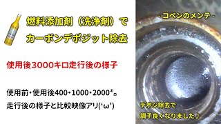 燃料添加剤使用後、３０００キロ走行後の様子 - カーボンデポジットは除去できるのか？ -