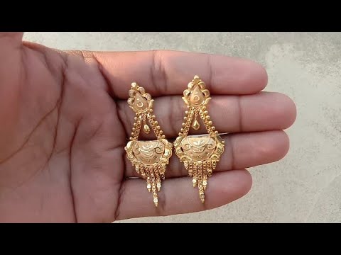 New Stylish Latest design Unique Daily Wear Gold Plated Earrings, Kan ki  Bali, Kundal, With Studs,