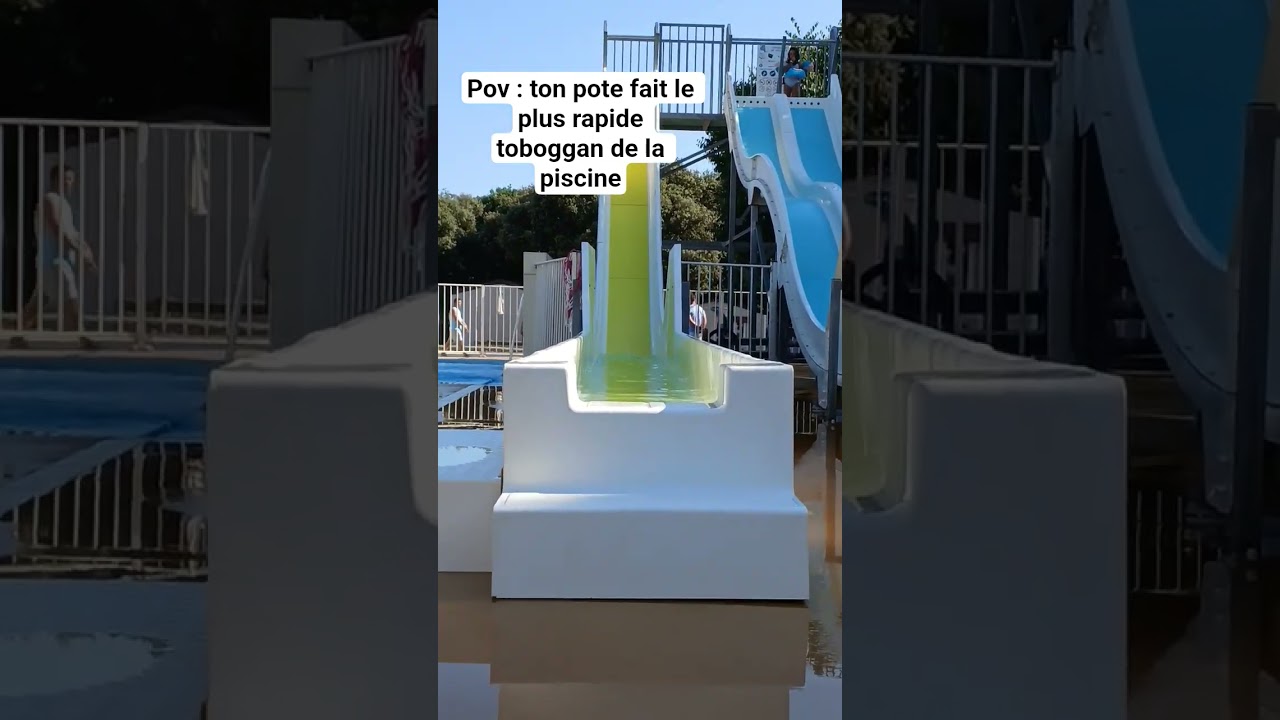 Pov : ton pote fait le toboggan le plus rapide de la piscine