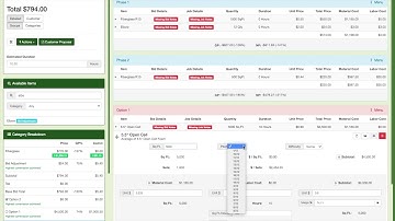 Groups and Options on Bid Worksheet - JobPro Technology
