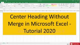 Merge in microsoft excel tutorial 2020 ...