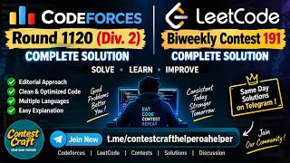 Codeforces Round 1120 (Div. 2)||Biweekly Contest 191 contest Live solution in c++